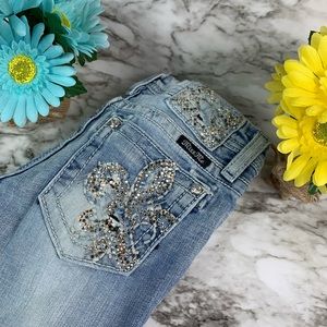 Girls Miss Me Distressed Embellished Jeans